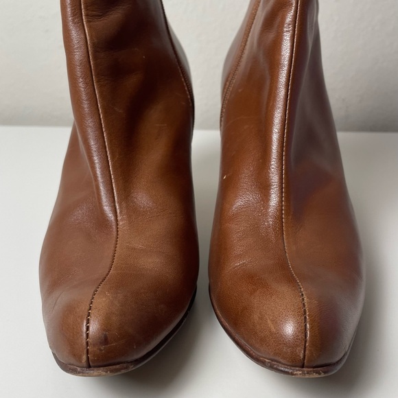 John Fluevog Tan Leather English Breakfast Teapot Ankle Boots Booties Womens 9.5 - Picture 3 of 14